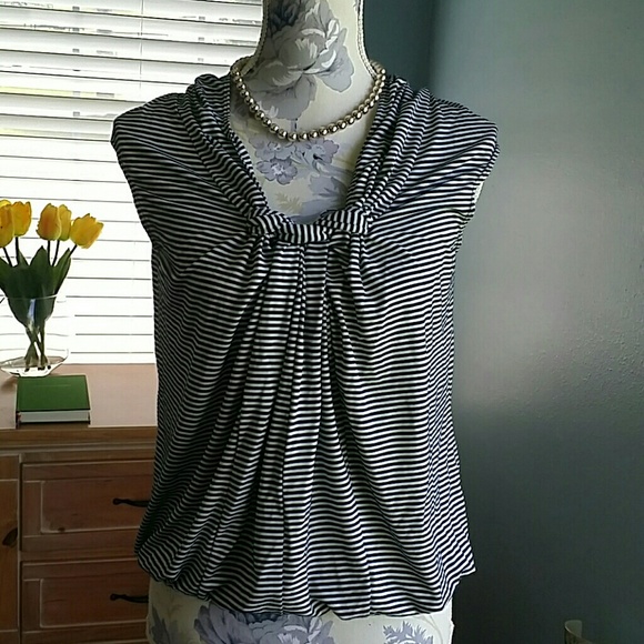 Navy & White Striped Tank