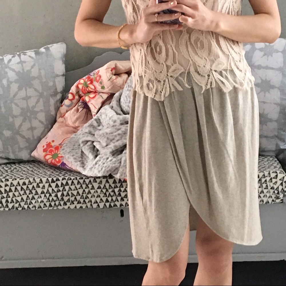 Metallic jersey tulip skirt