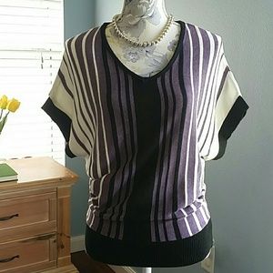 Knit Striped Batwing Top