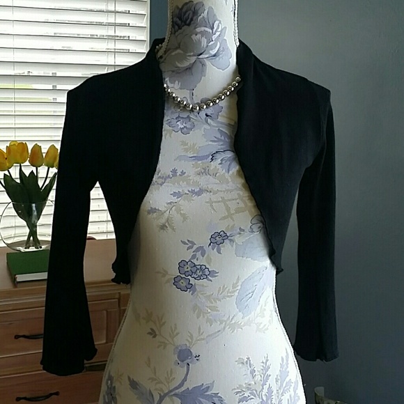 Black High Waisted Shrug with Bell Sleeves