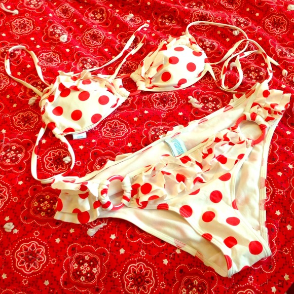 Victoria's Secret PINK! Red Polkadot Bikini 👙