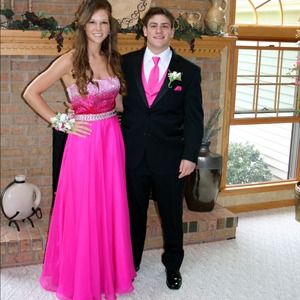 Sherri Hill 21039 Prom Dress in Fuchsia/Silver