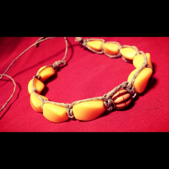 Hemp Bracelet Yellow New Handmade Summer Item - Picture 3 of 4