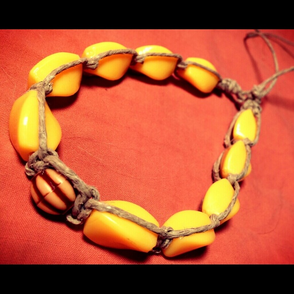 Hemp Bracelet Yellow New Handmade Summer Item - Picture 4 of 4