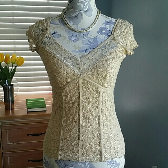 Cream Lace Top