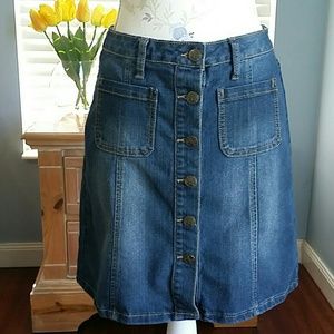 Denim Skirt with Pockets