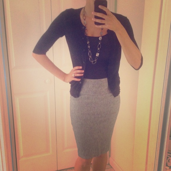 Grey Pencil Skirt