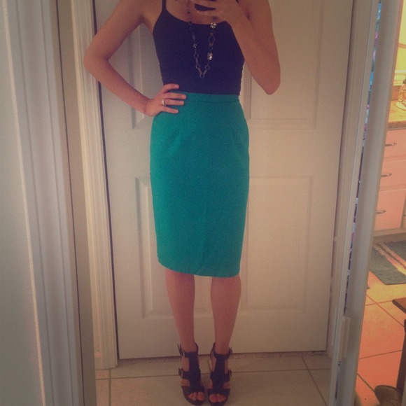 Bright Green Pencil Skirt