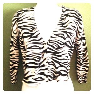 Short zebra cardigan sweater