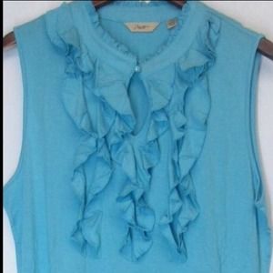 THE RUFFLE FRONT MOTTO Stretch Knit SLVS