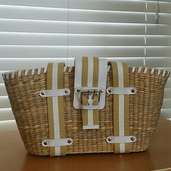 Straw Wicker Basket Bag Tote