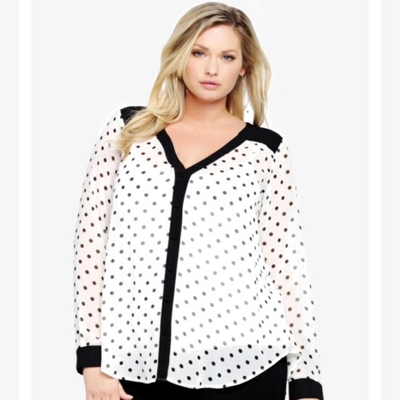 Polka dot chiffon shirt
