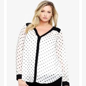 Polka dot chiffon shirt