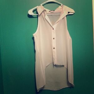 Cross, button up and collared top