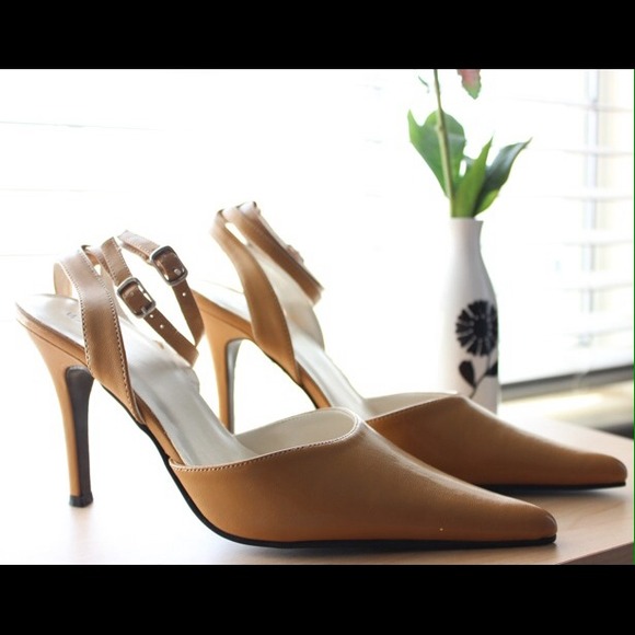 Nude, strappy heels. Size 7 1/2.