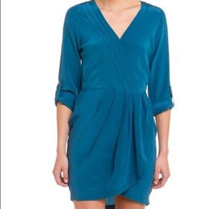 Gorgeous teal 100% silk dress