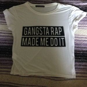 Brandy "gangsta rap made me do it" crop tee