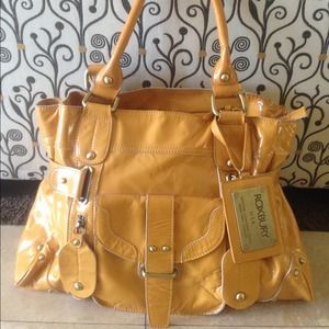 Mustard genuine leather shoulder bag