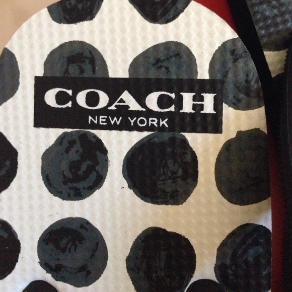 Coach rubber/dot print black//ivory w/ silver bow - Picture 3 of 4