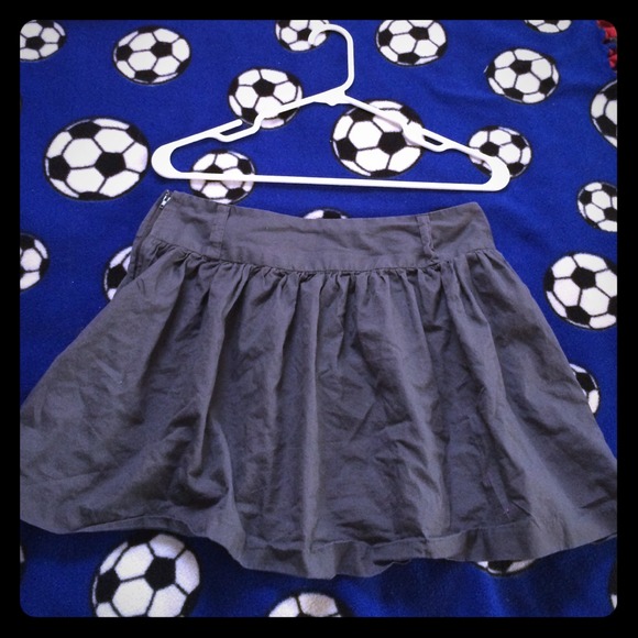 Charcoal gray Belt looped skirt