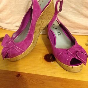 Magenta Summer Wedges