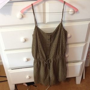 green printed romper