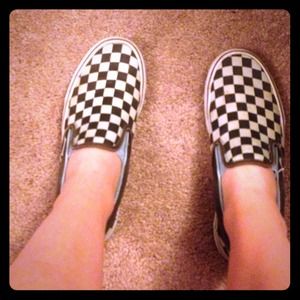 Vans size 8 teal and black