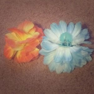 Two flower hair accessories