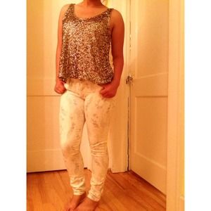 AE animal print skinny jeans