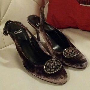 Stuart weitzman grey velvet shoes.