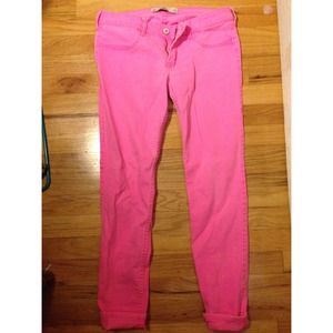Hot pink skinny jeans