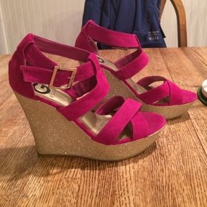 Gold glitter wedges G by Guess