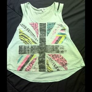 Union Jack print mint tank top