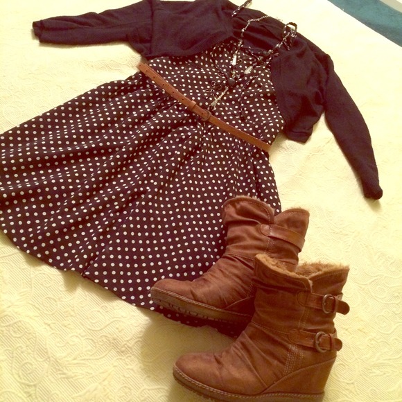 No boundaries black & white polka dot dress.