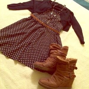 No boundaries black & white polka dot dress.