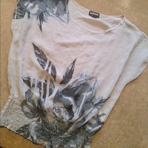 Grey floral top