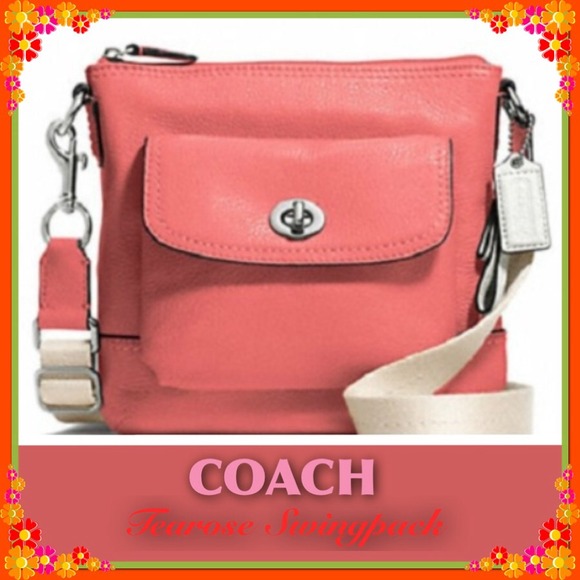 Signature Coach Park Tearose Leather Crossbody