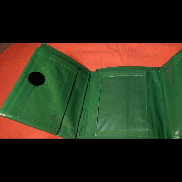 Green Duct Tape Wallet Handmade 7 Pockets New - Picture 4 of 4