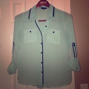 Mint Green button down