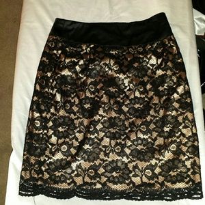 !!!!SOLD!!!!! Black and gold color lace skirt.