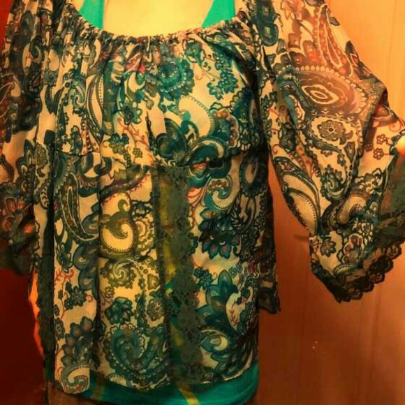 Flower Print Top Translucent New Summer - Picture 2 of 4