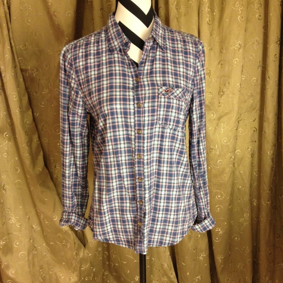 Hollister plaid shirt。SOLD💖 - Picture 1 of 2
