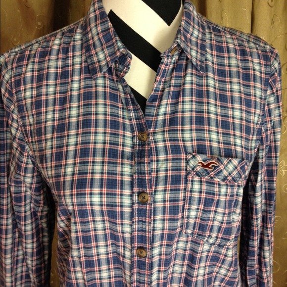 Hollister plaid shirt。SOLD💖 - Picture 2 of 2