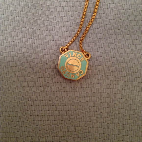 Gold & turquoise Vince Camuto enamel necklace