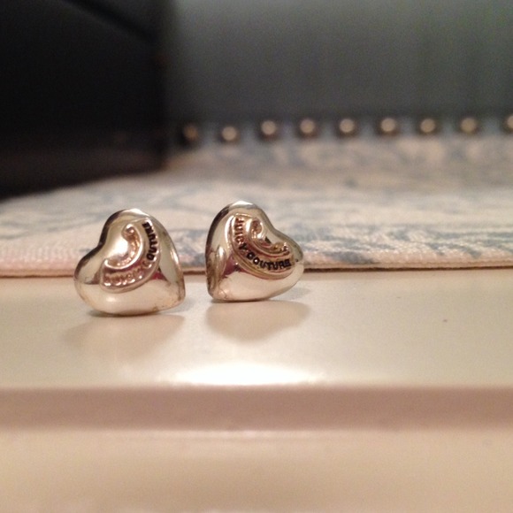 Juicy Couture Silver heart stud earrings