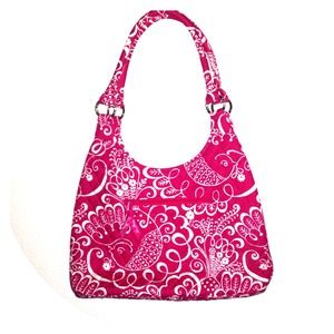 Vera Bradley Large Hobo Twirly Birds Pink-retired