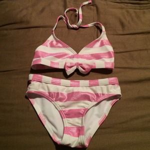 SOLD NWOT Stripped Halter Bikini