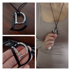 Bling rhinestone pendant roped necklace