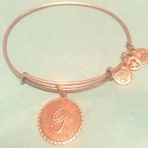 Alex & Ani "G" Russian silver wire bangle