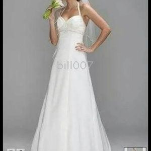 Wedding dress David's bridal sas1206 ivory halter